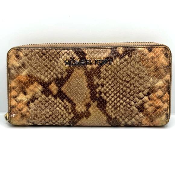 MICHAEL KORS Animal Print Zip Around Wallet - Picture 1 of 10